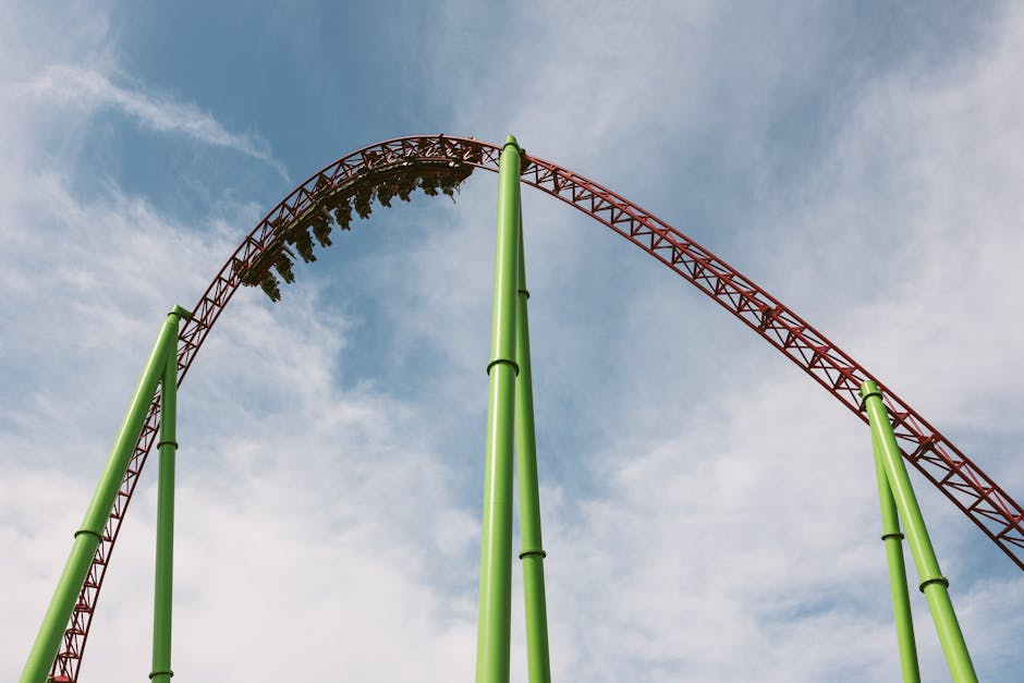 towering steel roller coaster